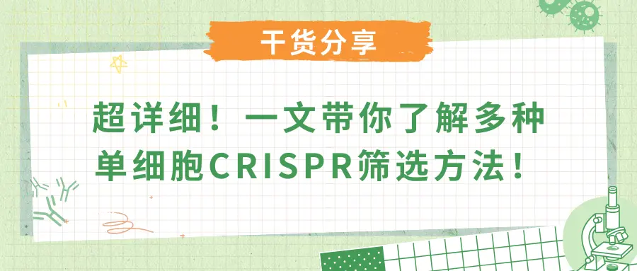 超详细！一文带你了解多种单细胞CRISPR筛选方法！