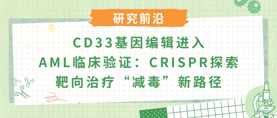 CD33靶向治疗与CRISPR基因编辑